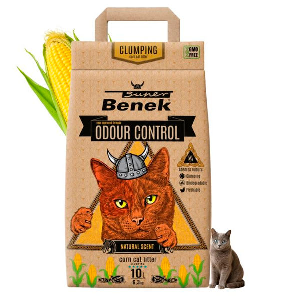  S.Benek 10л Corn Cat кукурузный наполнитель Контроль запаха